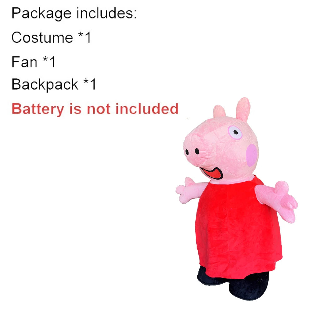 2M Pink Piggy Inflatable Costume Mascot Parade Adult Character Cosplay Animal Birthday Halloween Party Event Plush Set