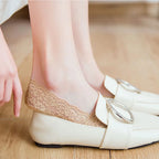 5 Pairs Socks Women's Lace Invisible Short No-Show Ankle Foot Summer Cotton Transparent White Low Cut Boat Sock