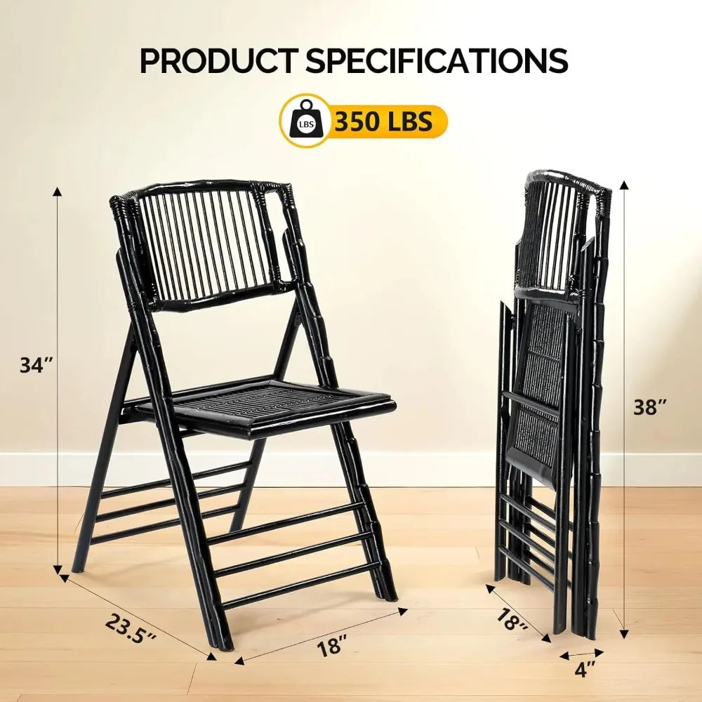 Bamboo Folding Chairs 1/2/4 Pack Foldable Dining Wood Chairs for Outdoor Indoor Garden Patio Lawn Porch Wedding, Customized