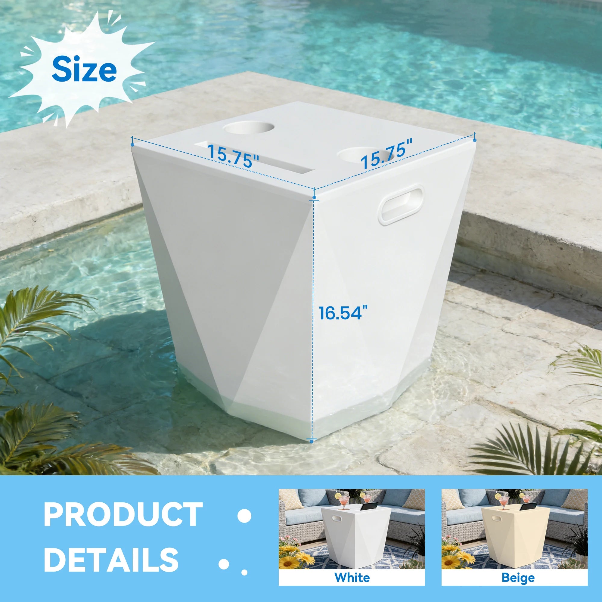 2-Piece Outdoor Furniture Set,S-Shaped Lounge Chair with Side Table, Garden Furniture for Patio, Poolside and Beach
