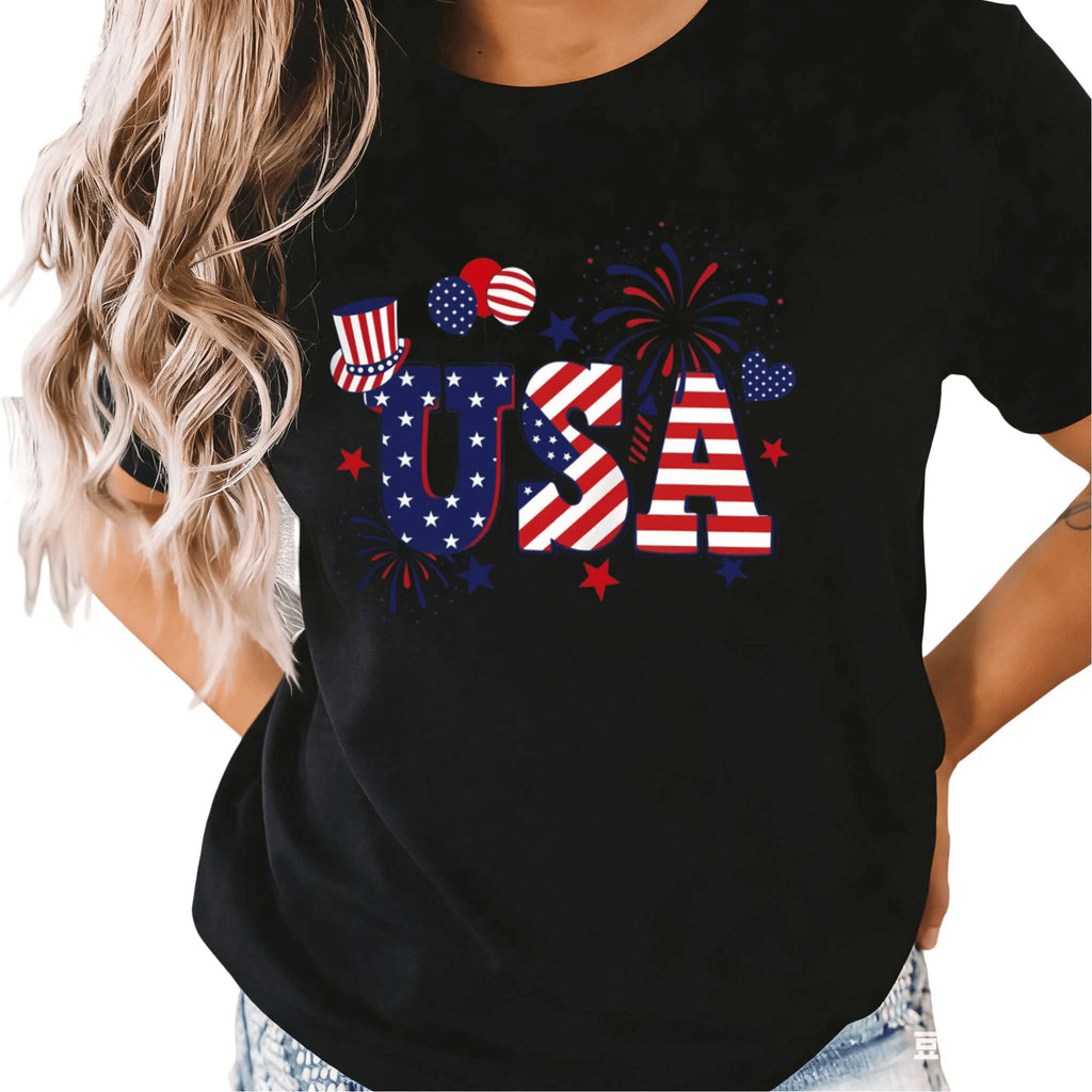 Women's Patriotic 250th Anniversary USA Print Short Sleeve T-Shirt White S-5XL Fashion Oversized Top