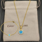 2025 New High-Quality Christmas Elegant and Simple Gold-Plated Round Bracelets and Necklaces Set - Valentine's Day Gift