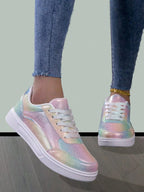 Sequin Rainbow Shiny Casual Sneakers Street Style Party Wedding Fashion Shoes For Women