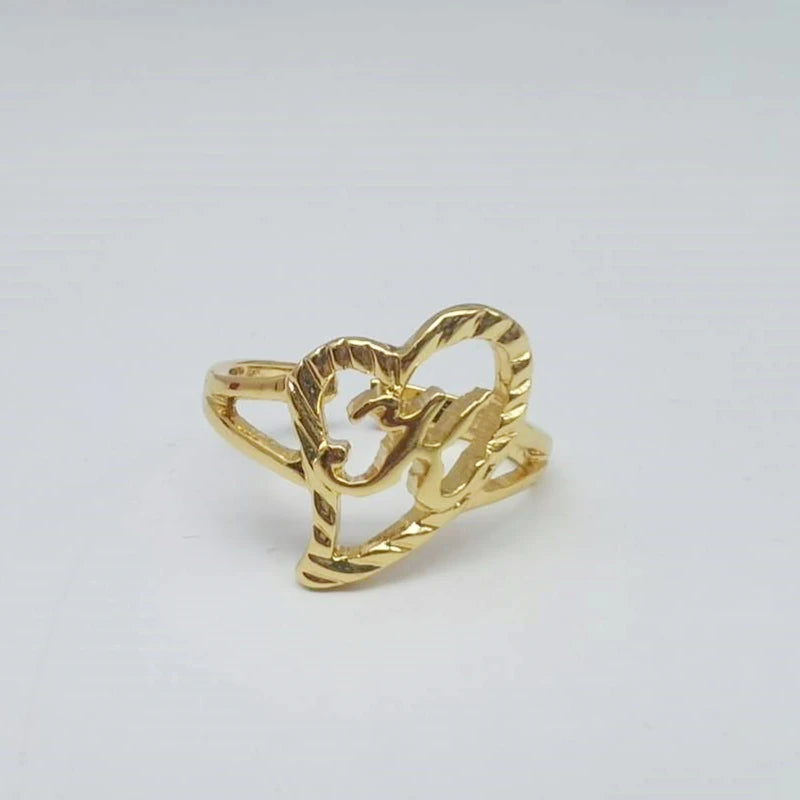 Duoying Custom Initial Rings Personality Hip-Hop Ring Heart Rings Letter Ring Heart Shape Gifts For Mom Gift