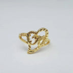 Duoying Custom Initial Rings Personality Hip-Hop Ring Heart Rings Letter Ring Heart Shape Gifts For Mom Gift