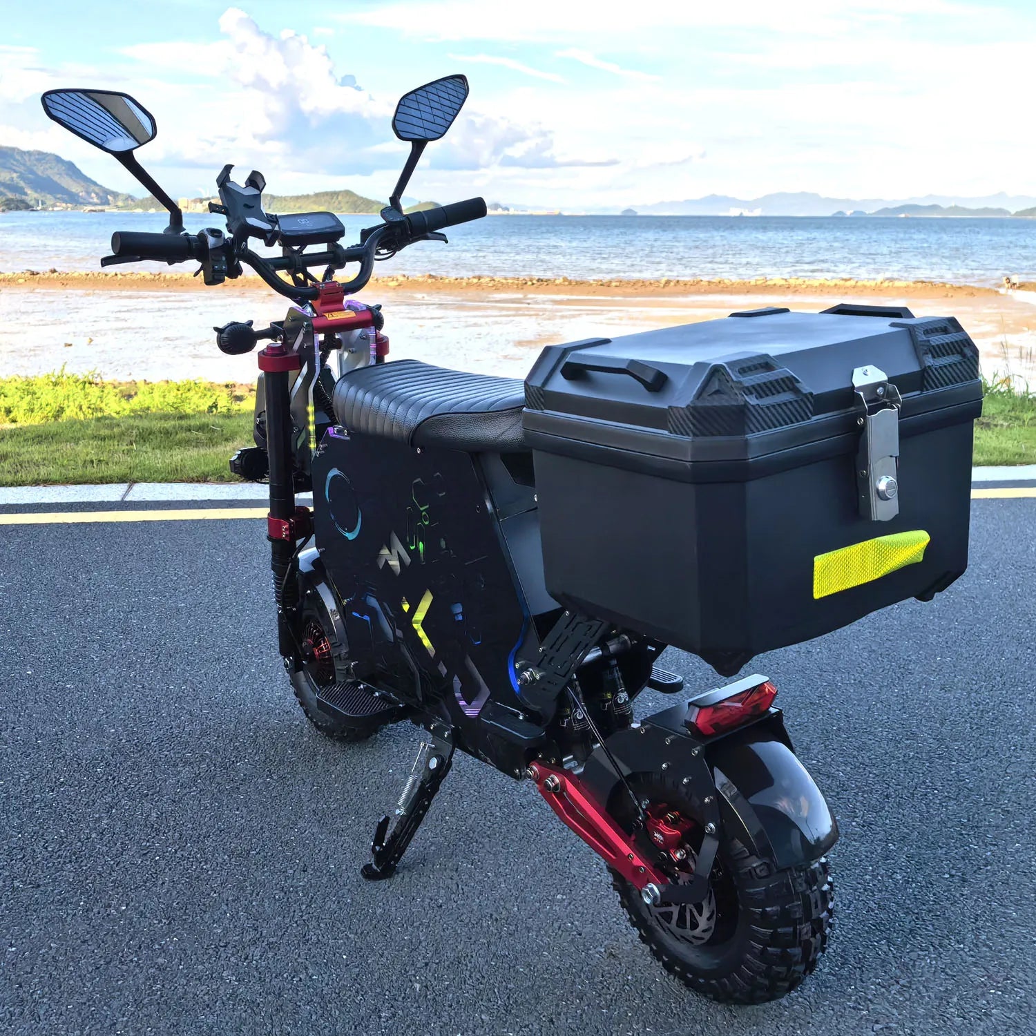 US Stock FLJ Scooter 72V 12000W Electric Scooter with 14 inch Off Road Fat Tire Removable Battery and App Function Scooter