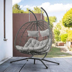Two Person Hammock Swing Chair with Cushion for Indoor and Outdoor Use