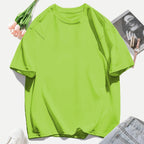 Short Sleeve T-shirt Minimalist Solid Plain Cotton O Neck Oversized Loose Sport Daily Women Summer All Season
