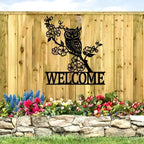 Indoor and Outdoor Minimalist Metal Wall Decorations Owl Butterfly Hummingbird Welcome Signs