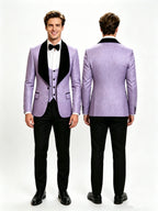 Men Suit 3 Piece Slim Fit Tuxedo for Men Paisley Suit Tux Shawl Lapel One Button Blazer Waistcoat Pant Set for Prom