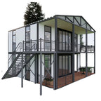 Luxury Foldable Container House with Terrace - Portable Modular Tiny House 1-3 Bedroom Custom Prefab House for Living