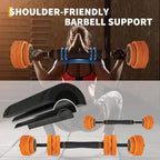 44/66/88 LBS 4-In-1 Adjustable Home Gym Set - Dumbbell, Kettlebell, Barbell, Strength Training for Full Body Workout