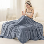 Solid Flannel Multifunctional Throw Blanket – Ultra Soft Skin-Friendly, Warm & Cozy, Perfect for Living Room, Bedroom, Office, All Season, Machine Washable Easy Care