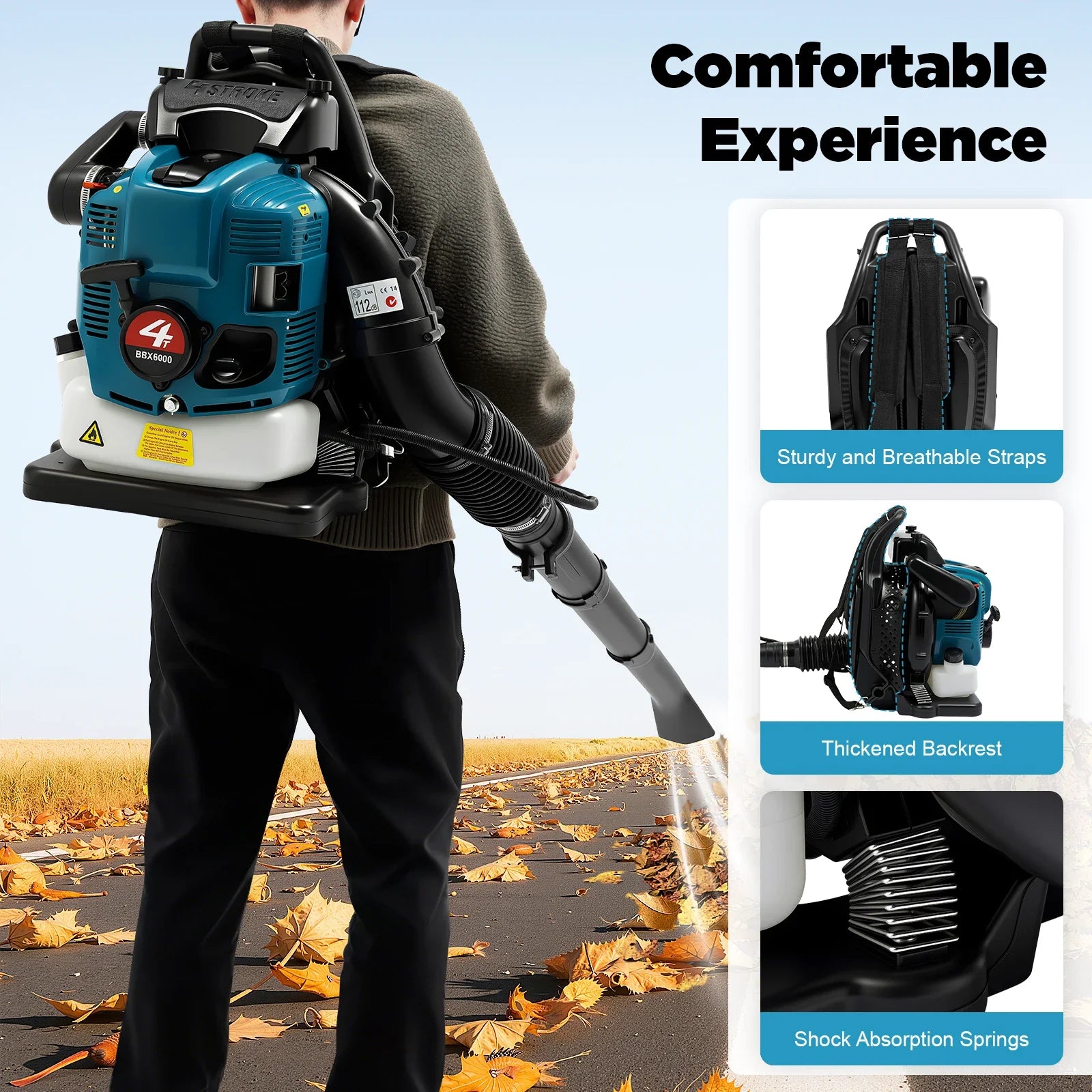 Petrol Backpack Leaf Blower 75.6 CC 4-Stroke Engine A Powerful Sweeper Machine And Cordless Garden Tool For Lawn Care Yard Debris And Snow Cleaning