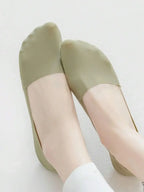 5 Pairs Women Breathable Thin Invisible Non-Slip Sweat Absorbent Boat Socks Summer