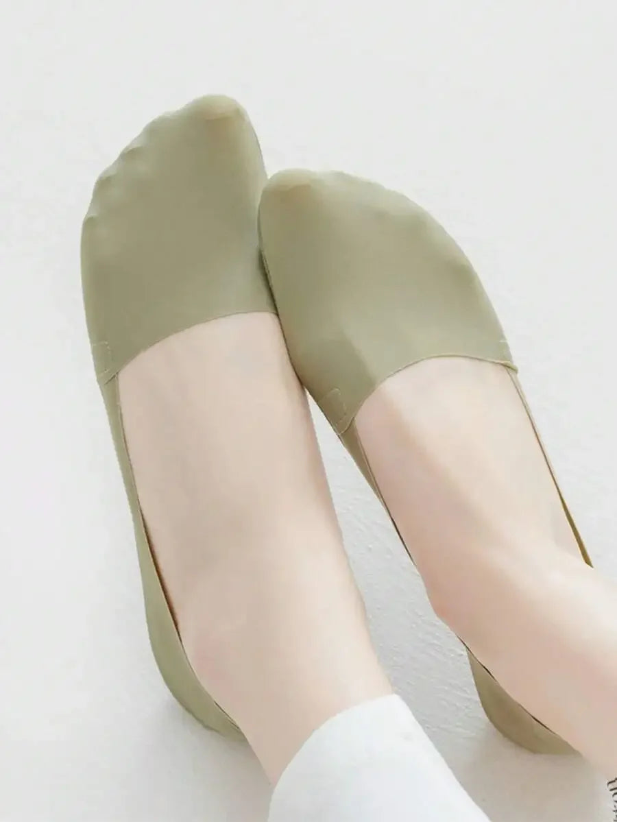 5 Pairs Women Breathable Thin Invisible Non-Slip Sweat Absorbent Boat Socks Summer