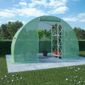 Greenhouse application, PE mesh fabric in green color with galvanized steel frame, 48.4 sq ft coverage, UV-resistant and durabl