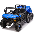 24V 400W Kids Ride on Electric Tractor with Parent Remote Control Suspension Bluetooth Music 1.86-3.11MPH for Kids Blue
