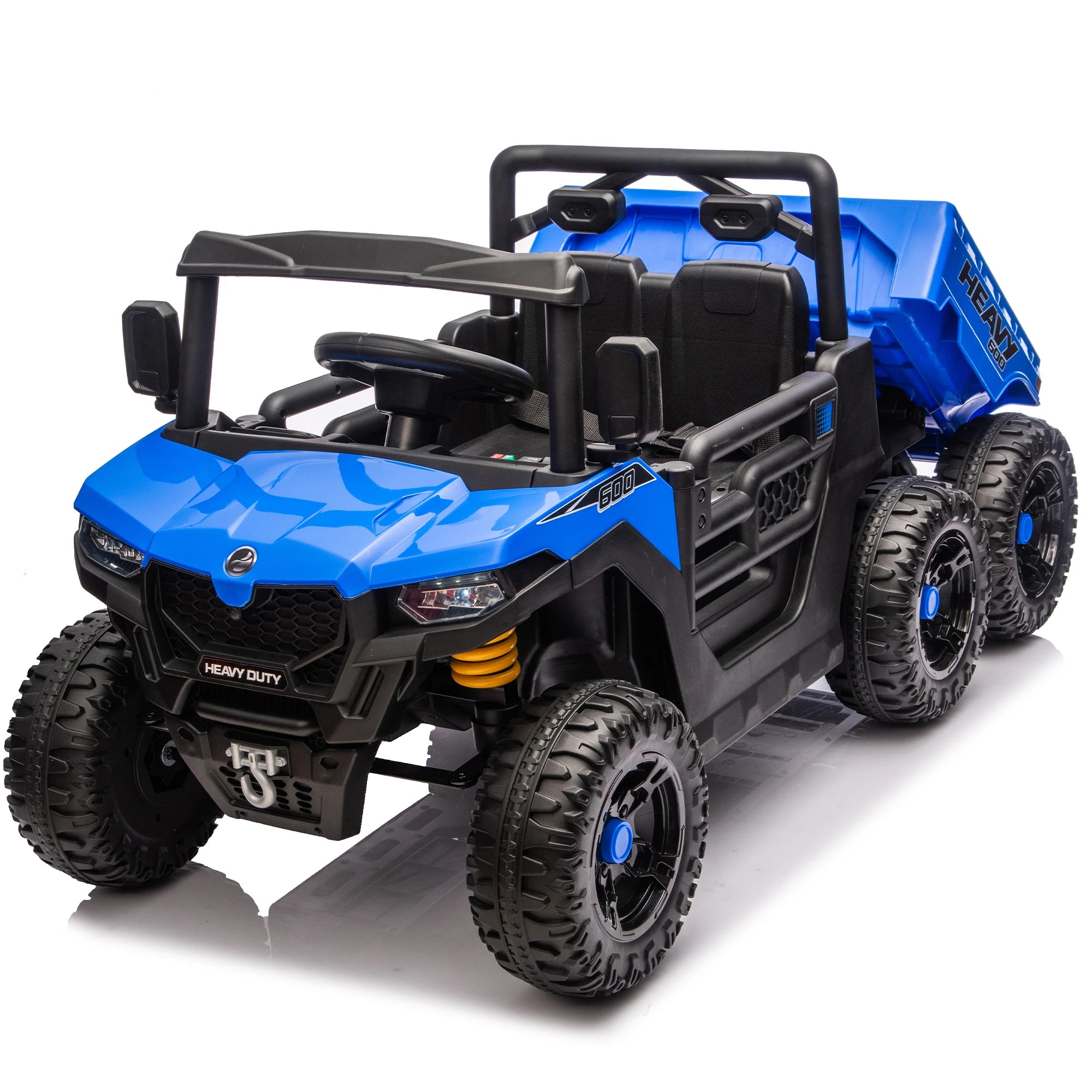 24V 400W Kids Ride on Electric Tractor with Parent Remote Control Suspension Bluetooth Music 1.86-3.11MPH for Kids Blue