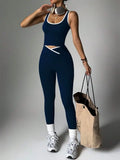 Women's High-Waisted Yoga & Fitness Set - Colorblocked Athletic Top And Leggings, Stretchy Polyester Blend, Perfect For Running
