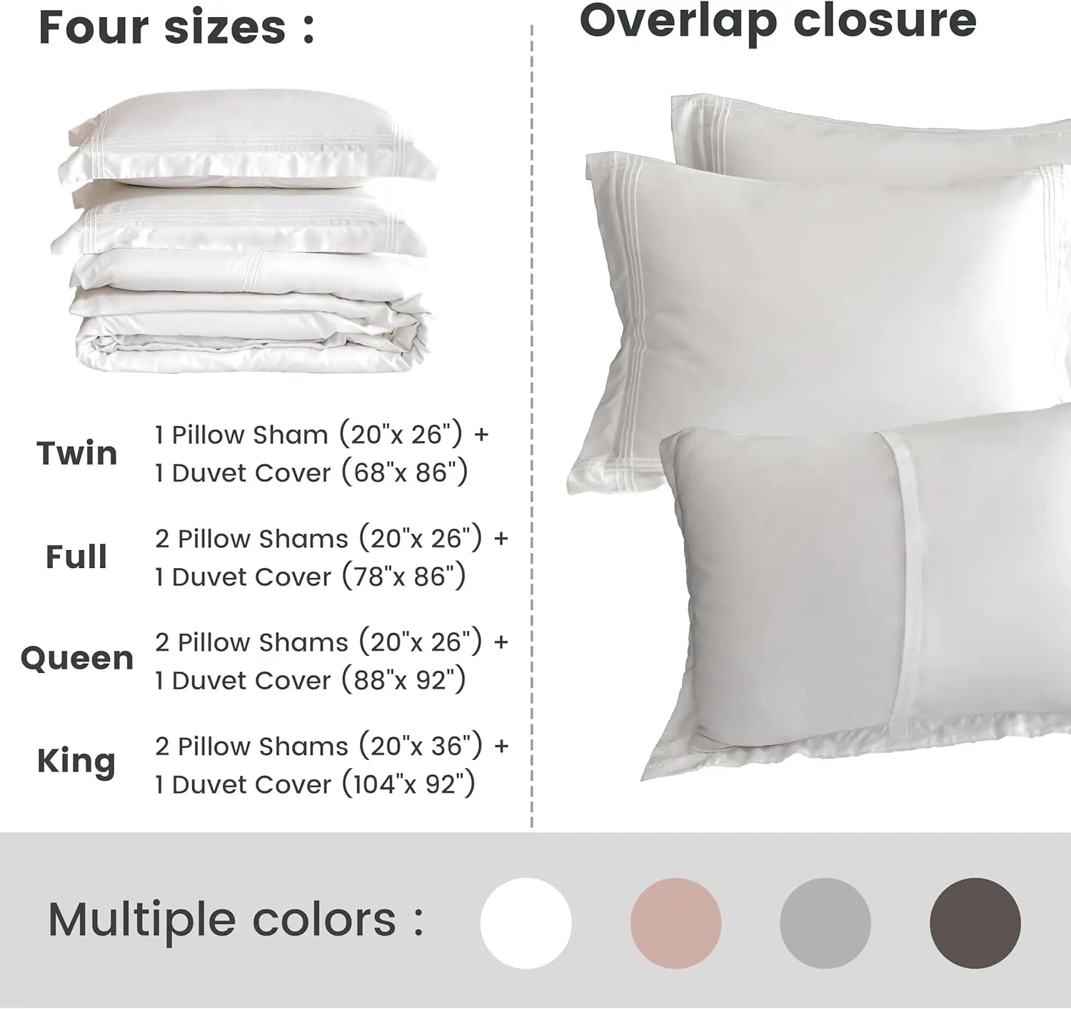 Simple&Opulence 100% Eucalyptus Lyocell Tencel Duvet Cover Set Cooling Breathable Soft Silky