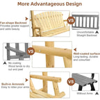 Durable 2-Seat Wooden Porch Swing with A-Frame Stand, Outdoor Patio Swing Bench, High Capacity for Backyard or Garden
