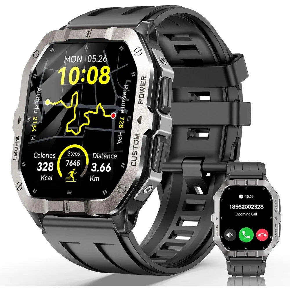Smart Watches for Men: 2.02" Display, GPS, Sleep/Heart Rate, 100+ Modes, Waterproof Tracker