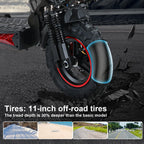 FREEBOY Adult Electric Scooter 1200W, 11'' Off Road Tubeless Tires, 30mph Fast E Scooter, 48V 15.6Ah Battery, Dual Disc Brake, Folding All Terrain Scooter