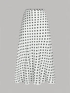 Firerie Women's Retro Elegant Polka Dot Print Vacation Style Skirt,Fall,Fall For Women,Winter For Women,Vacation