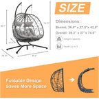 Two Person Hammock Swing Chair with Cushion for Indoor and Outdoor Use