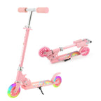 Two Wheel Scooter for for Kids Adults 3-8+,Kick Scooters with Light-Up ABEC-10 Wheels Folding Kick Scooter with 3 Levels Adjustable Handlebar and Rear Brake for Girls Boys,Lightweight