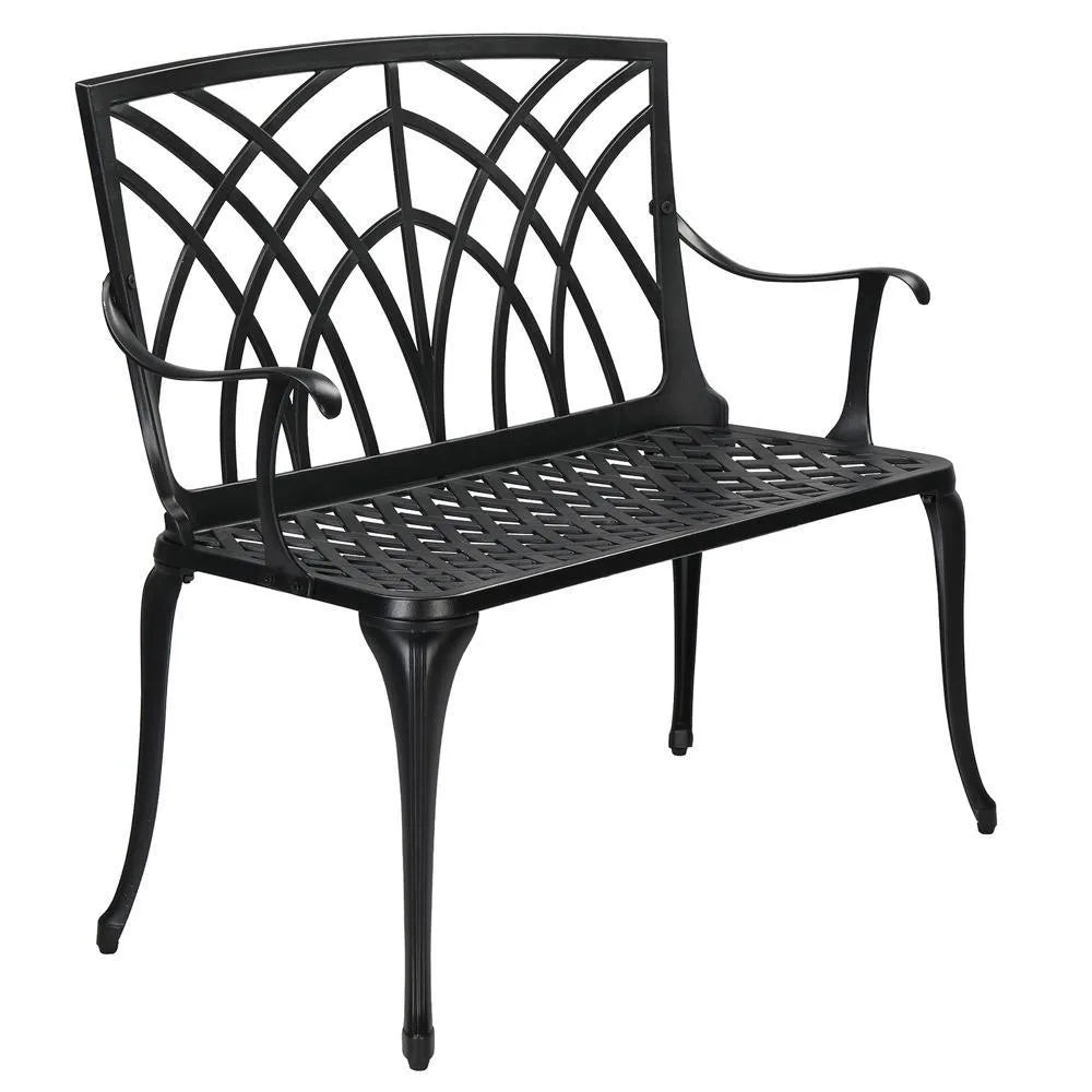 Aluminum Bench Garden Chair Porch Cast Conversation Patio for Outdoor Green
