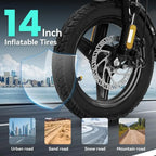 Compact 560-740W Electric Bike for Adults and Teens, 20-25MPH Speed, 32-Mile Range, 48V 10Ah Battery, 3-Level Assist, UL 2849 Ce