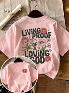 Oversized White Floral Graphic T-Shirt For Women Casual Loose Fit Summer Streetwear