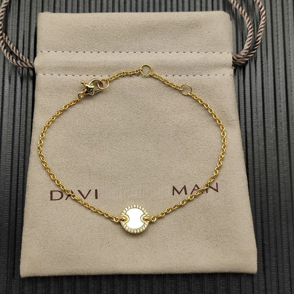 2025 New High-Quality Christmas Elegant and Simple Gold-Plated Round Bracelets and Necklaces Set - Valentine's Day Gift