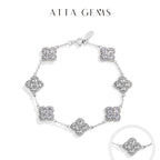 ATTAGEMS Full D VVS1 Moissanite Bracelets S925 Silver Yellow Gold Plated Bracelet for Women Lucky Jewelry Shipping From the USA