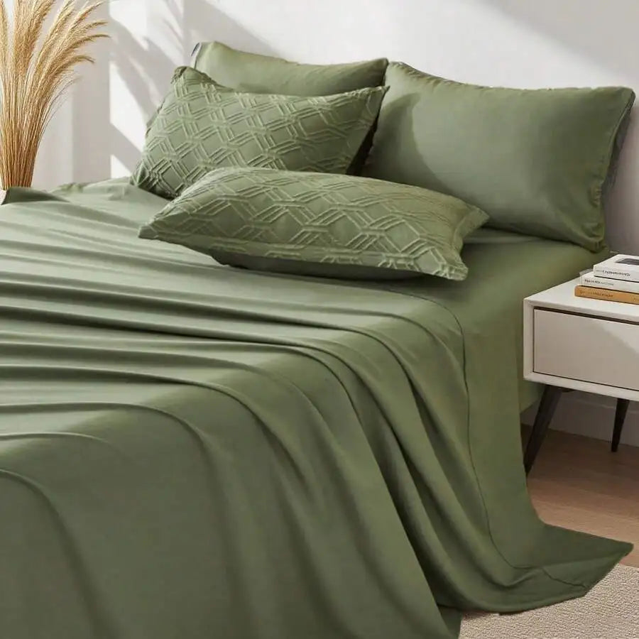 7pcs Simple And Stylish Embossed Comforter Sets Queen, 100% Polyester Lightweight Comfortable Summer Bedding Set, Super Soft And