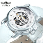 WINNER Fashion Elegant Mechanical Watch for Women Luminous Hands Business Classic Ladies Watches Top Brand Luxury Leather Strap
