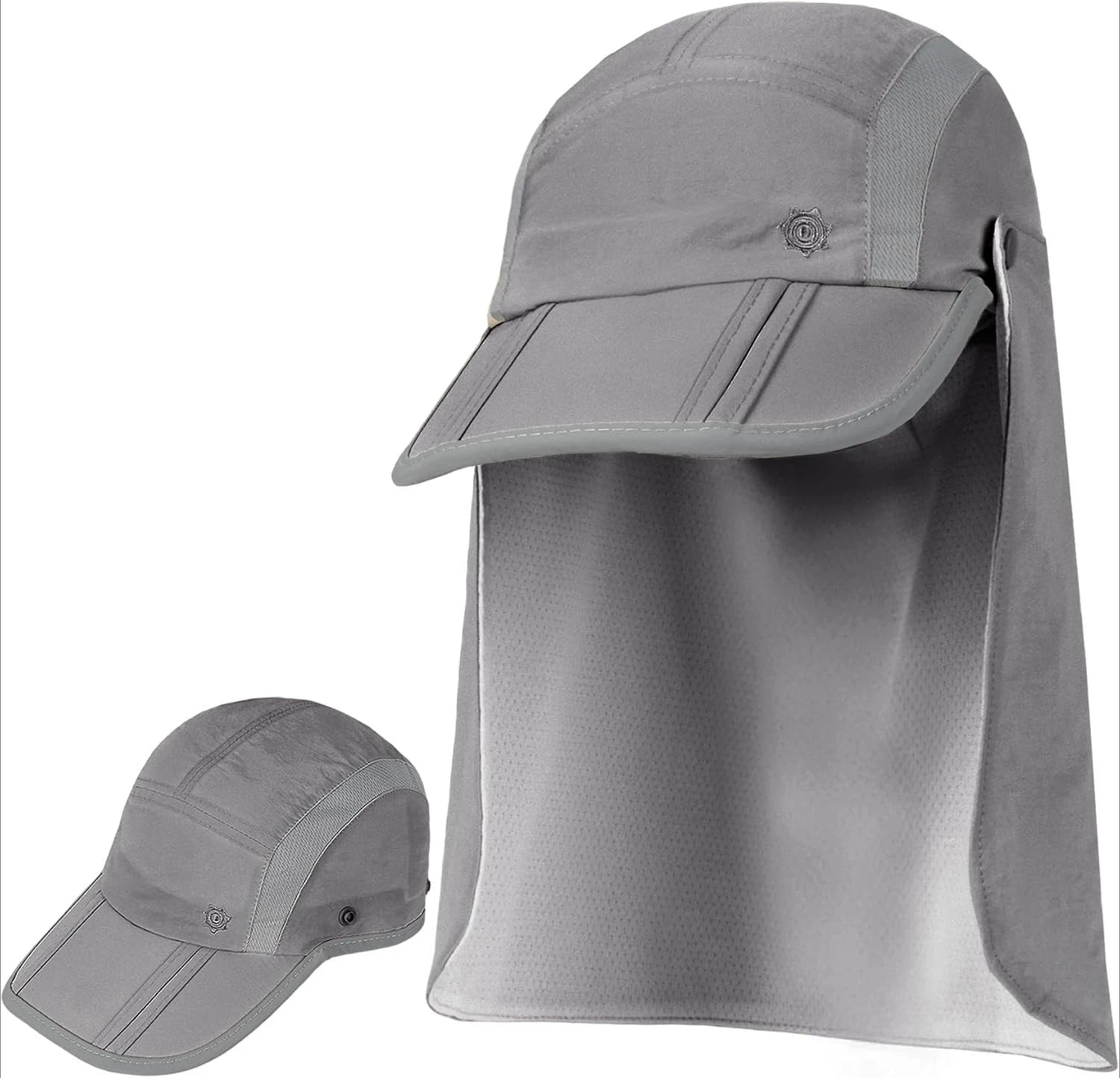 Quick Dry Breathable Sun Hat With Detachable Neck Flap Foldable UPF50+ UV Protection Wide Brim Fishing Baseball Cap For Travel Camping Cycling