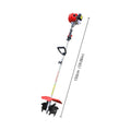 51.7CC 2-Stroke Small Tiller Cultivator, Gas Powered Rototiller Tiller,Engine Air-Cooled and Cordless Design,9.8In Tilling Width