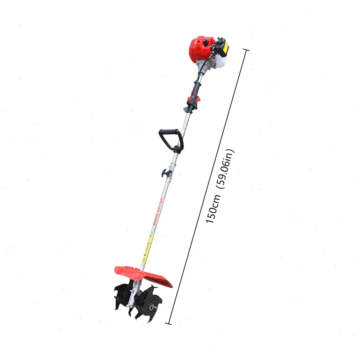 51.7CC 2-Stroke Small Tiller Cultivator, Gas Powered Rototiller Tiller,Engine Air-Cooled and Cordless Design,9.8In Tilling Width