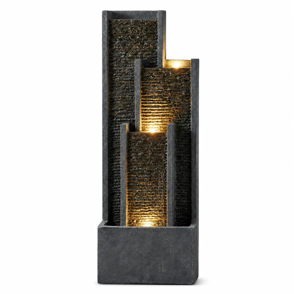 Flowing Water Ornament, 40 Inch Modern Outdoor Circulating Water Fountain, Modern Living Room Office Garden Decor