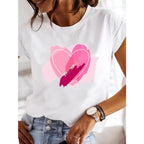 【New Arrival】Women's White Dragonfly Print Tee Let It Be Summer Casual Top