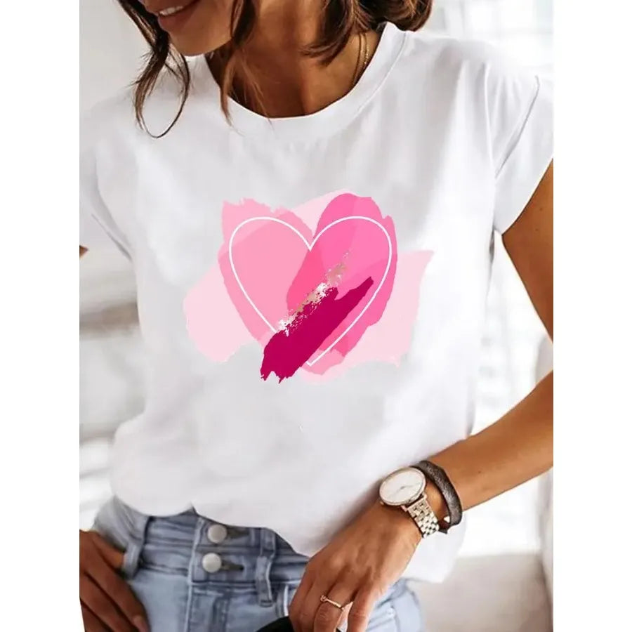 【New Arrival】Women's White Dragonfly Print Tee Let It Be Summer Casual Top