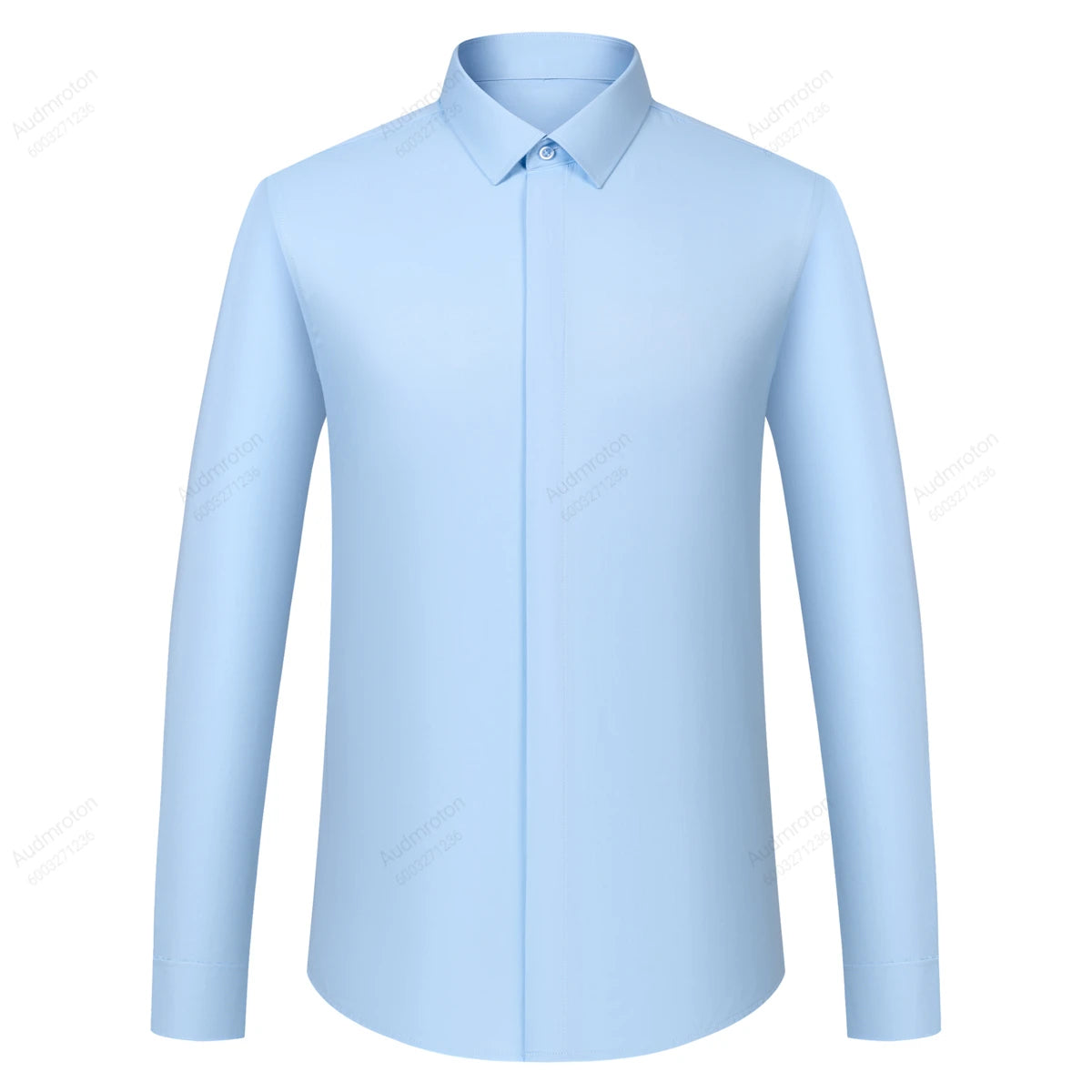 Men's Formal French Cuffs Dress Shirts Hidden Button Front Long Sleeve Tuxedo Shirt Random Metal Cufflinks