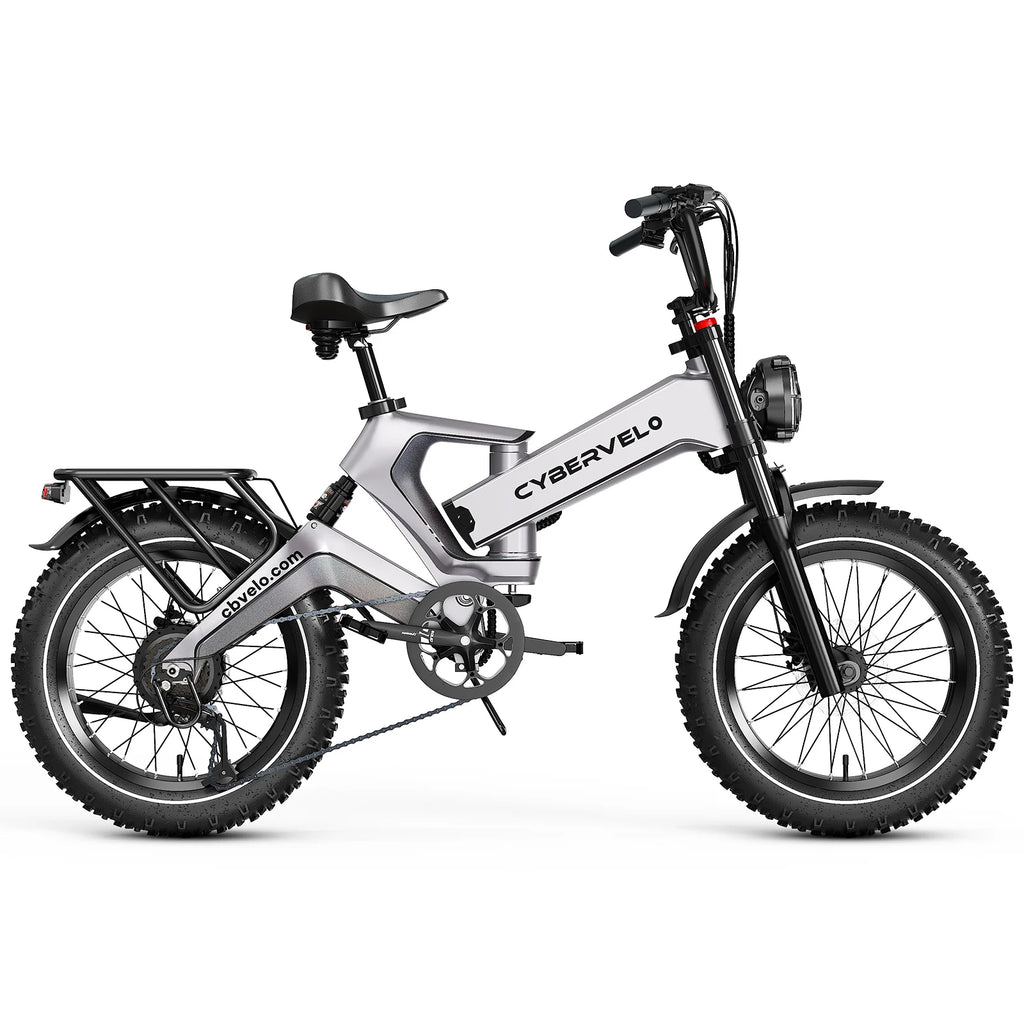 Cybervelo 20” Fat Tire 48V 40AH Waterproof Automotive Super Battery Max Speed 30+MPH Ultra Long Range 150 Miles Off Road Commuter High Speed Ebike EK6 Max