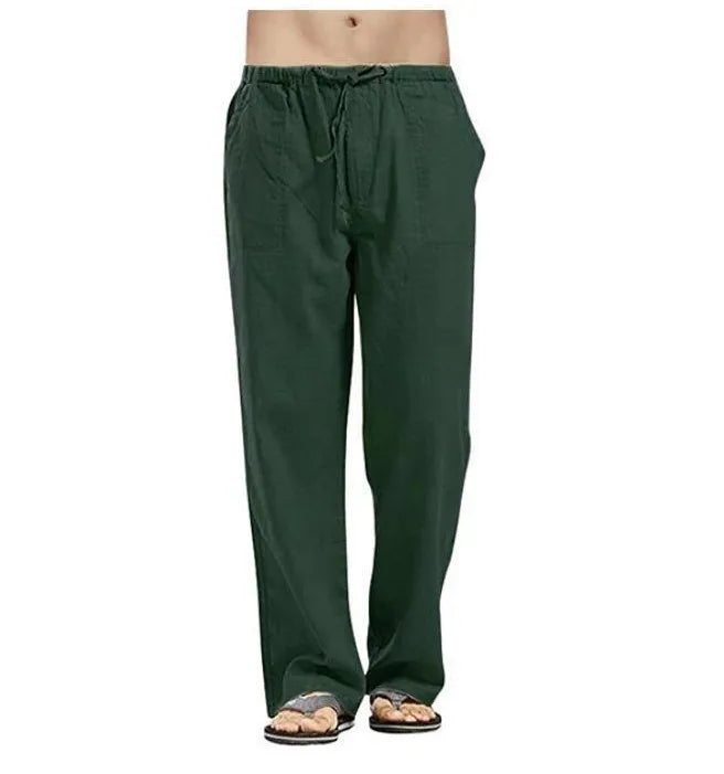 Wide Pants Spring Men's Korean Fashion Sports Streetwear Linen Oversize Trousers Yoga Pants Sweatpants Casual Daily Wear