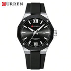 CURREN Men Watch Top Brand Luxury Military Army Male Wristwatch Waterproof Original Silicone Strap Sport Calendar Quartz Clock