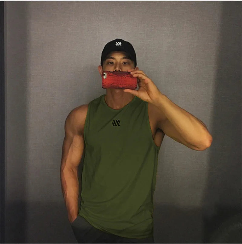 Gitf Men Bodybuilding Tank Tops Gym Workout Fitness Sleeveless Shirt Running Clothing Stringer Singlet Summer Casual Vest