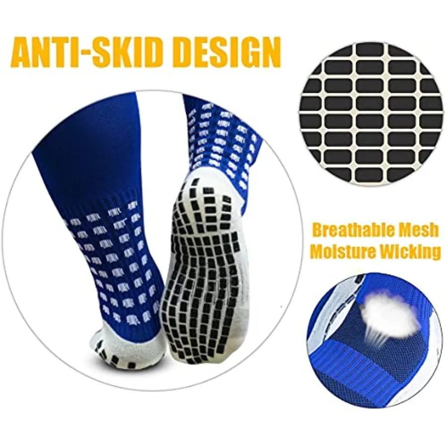 2 Pair Non Slip Football Basketball Hockey Futbol Yoga Sports Socks for Adults Men Women